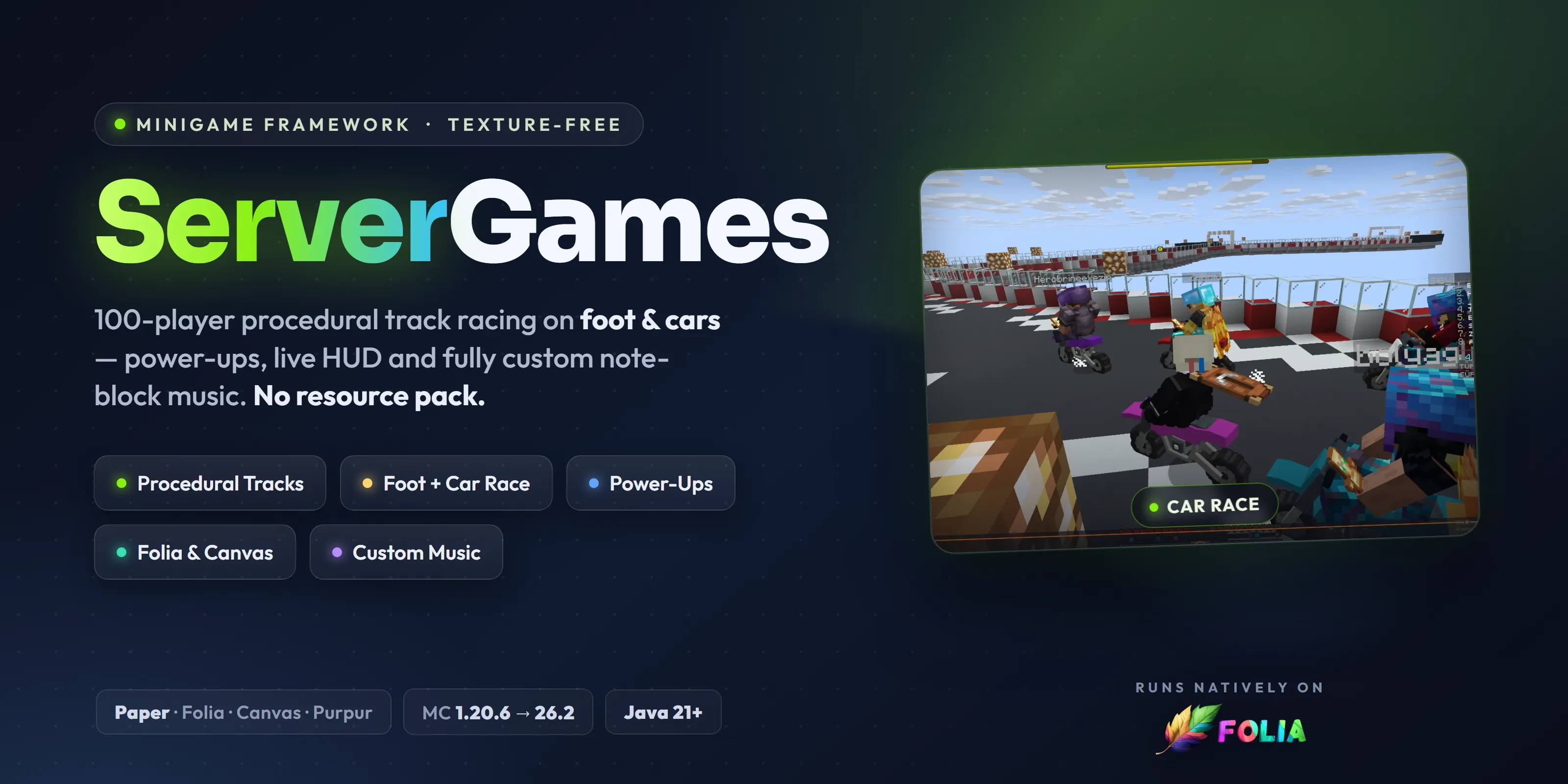 ServerGames — procedural track racing