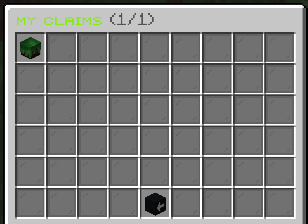 The My Claims list