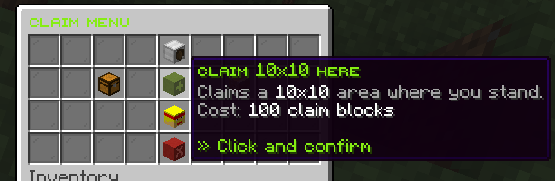 The create-claim tooltip